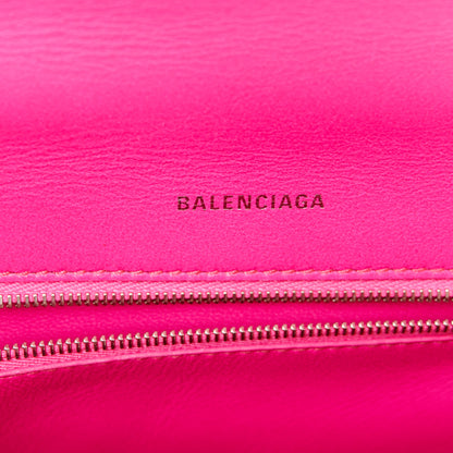 Balenciaga Shiny Box Calfskin Small Hourglass Top Handle Bag Acid Fuchsia 6 of 10