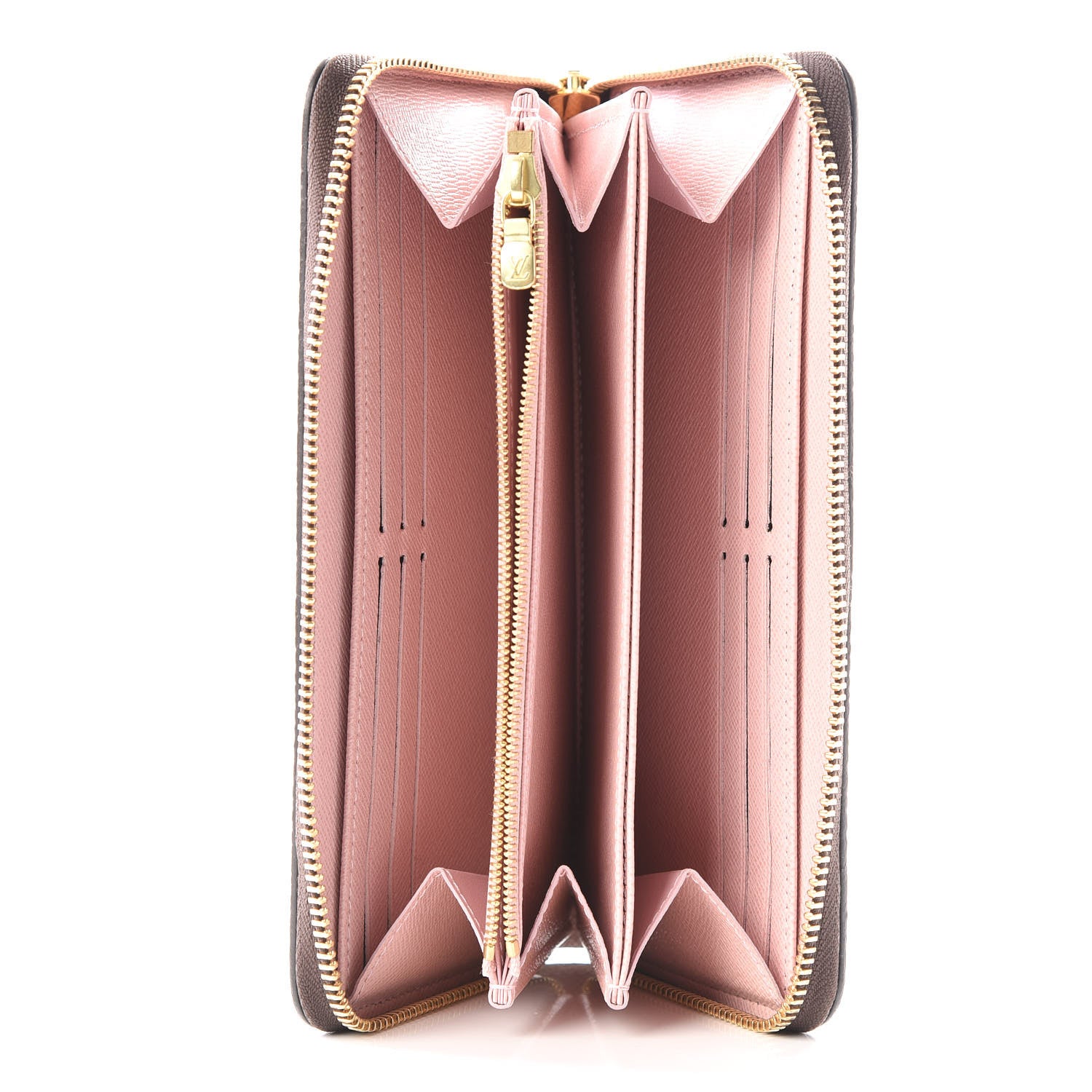 Louis Vuitton Damier Ebene Zippy Wallet Rose Ballerine 4 of 11
