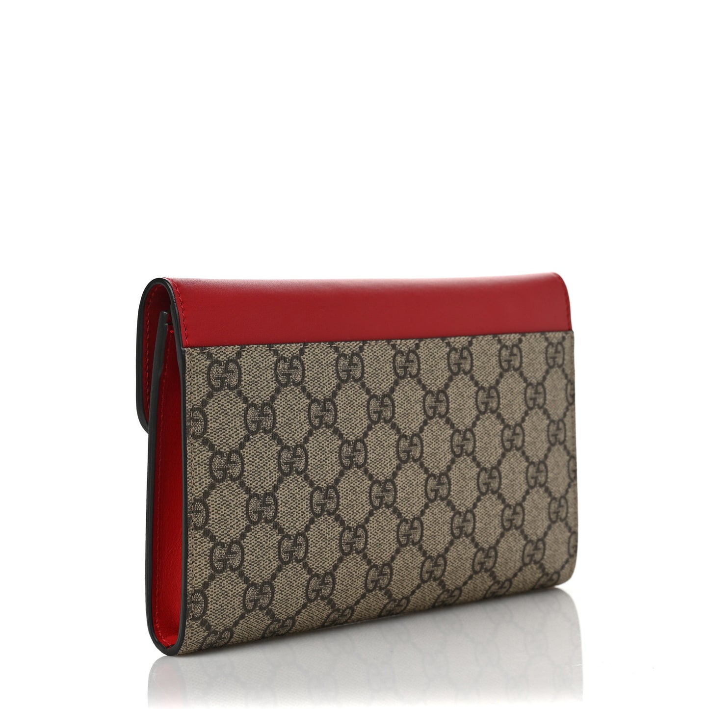 GG Supreme Monogram Mini Peony Pearly Clutch Red