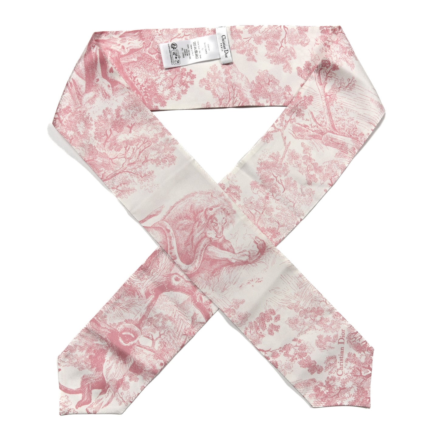Silk Toile De Jouy Maxi Mitzah Scarf Pink
