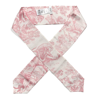 Christian Dior Silk Toile De Jouy Maxi Mitzah Scarf Pink 1 of 3