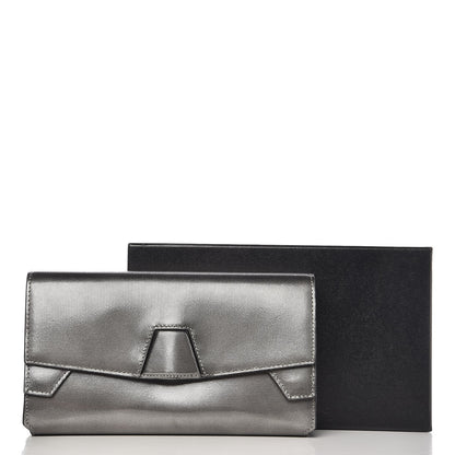 Alexander Wang Metallic Calfskin Lydia Fold Over Clutch Bag Gunmetal 7 of 7