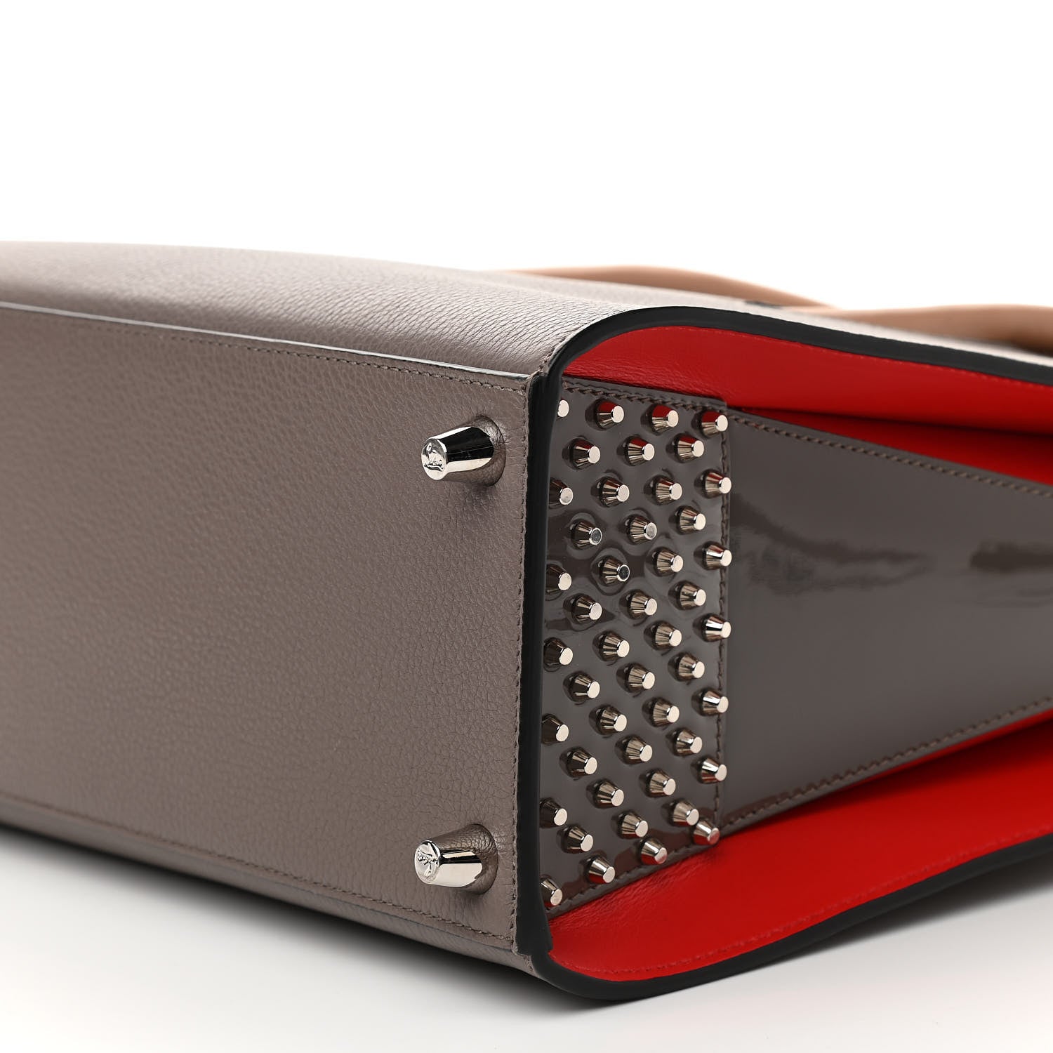 Christian Louboutin Calfskin Empire Patent Studded Medium Paloma Storm 9 of 9