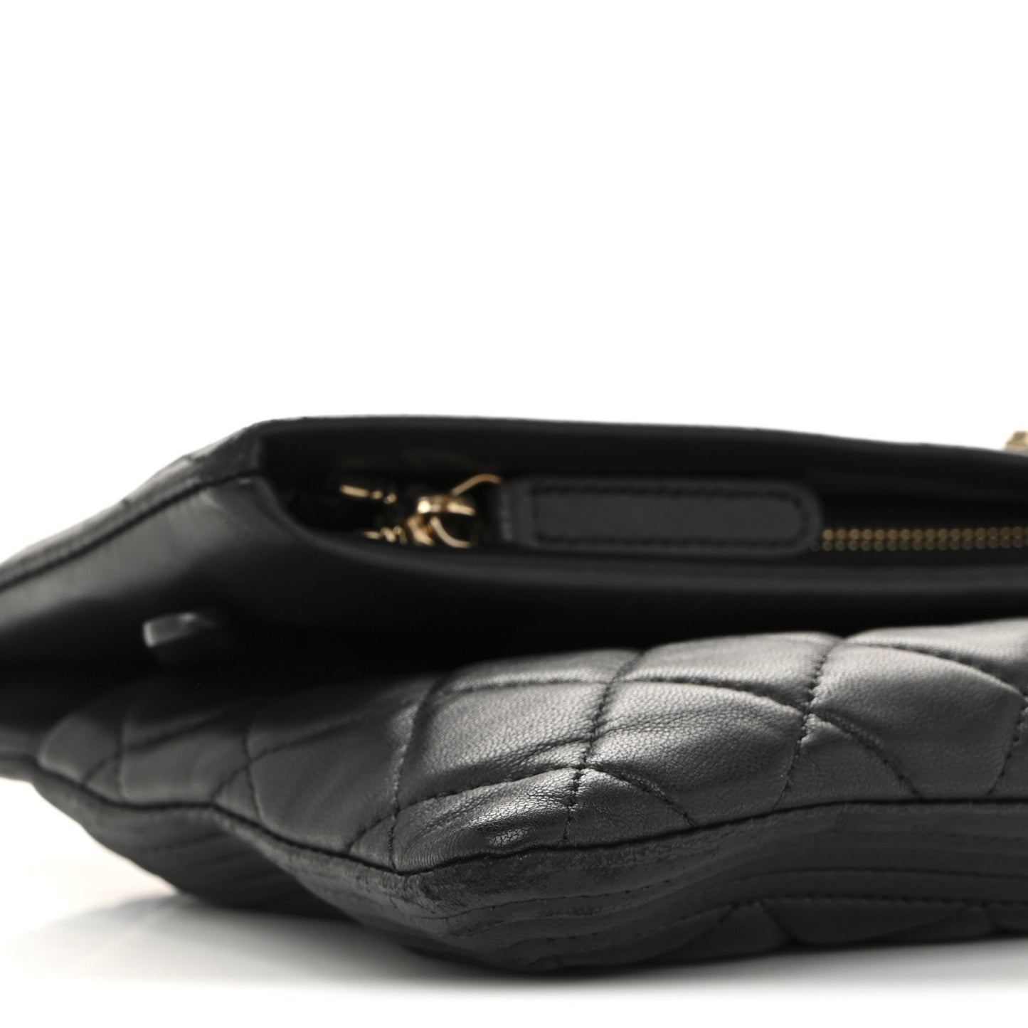 Lambskin Quilted Beauty CC Boy Clutch Black