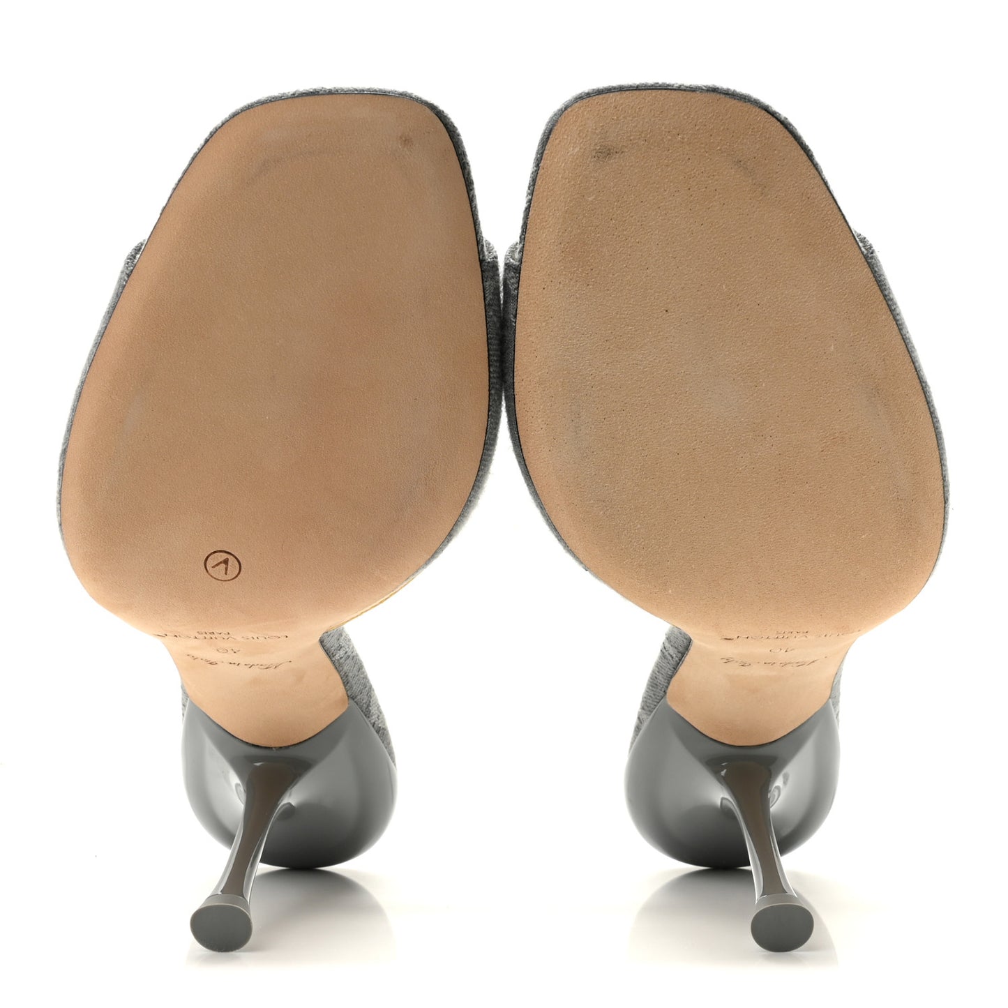 Monogram Denim 6AM Mules 40 Gray