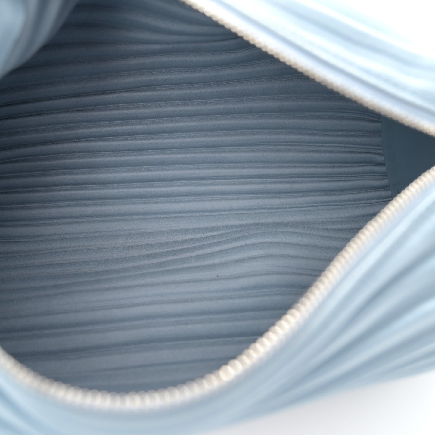 Lambskin Pleated Bracelet Pouch Shoulder Bag Dusty Blue