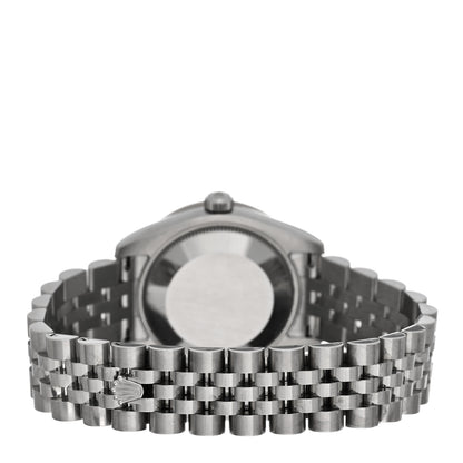 Rolex Stainless Steel 18K White Gold Diamond Bezel 31mm Oyster Perpetual Datejust Watch Silver 178384 3 of 5
