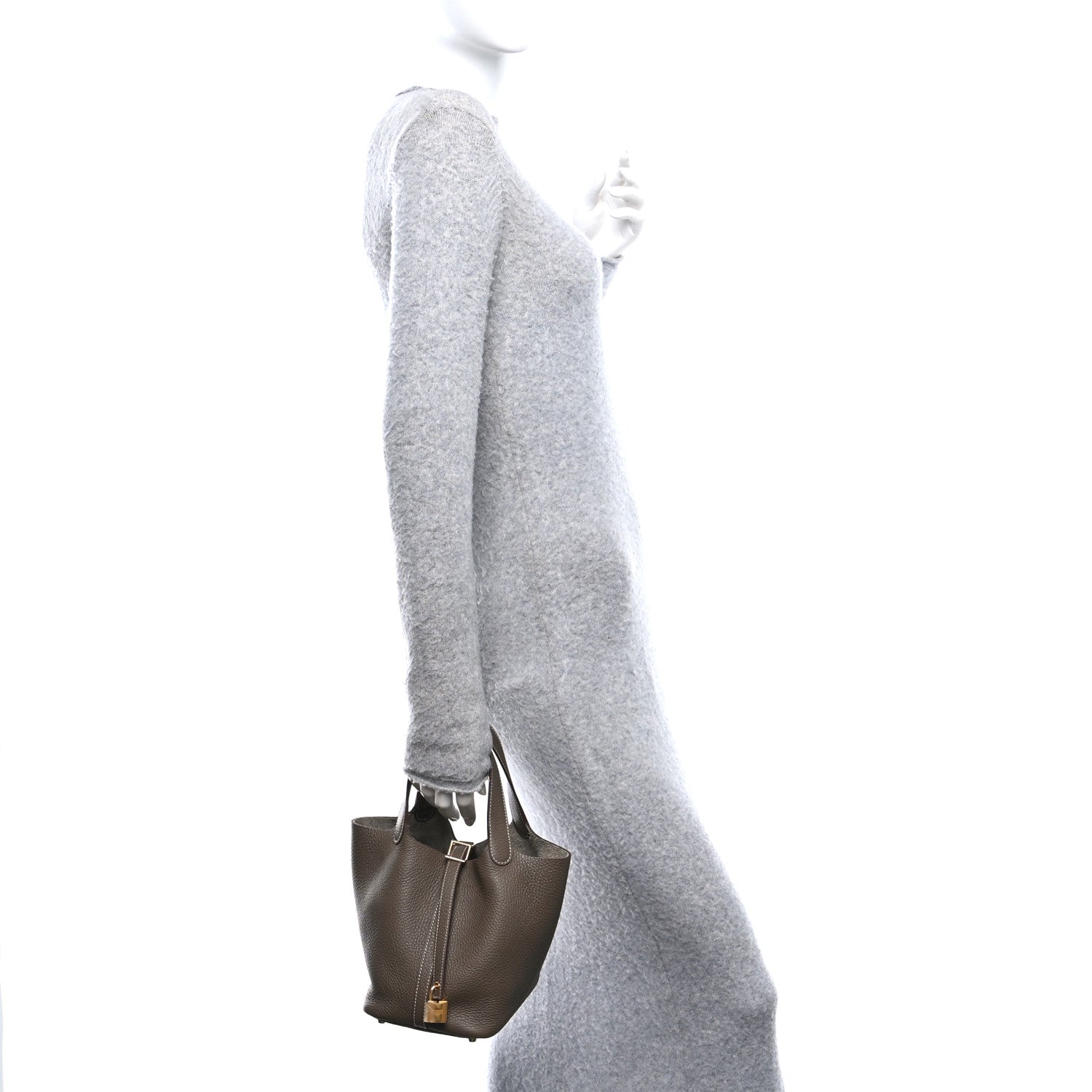 Hermes Taurillon Clemence Picotin Lock 18 PM Etoupe 2 of 13