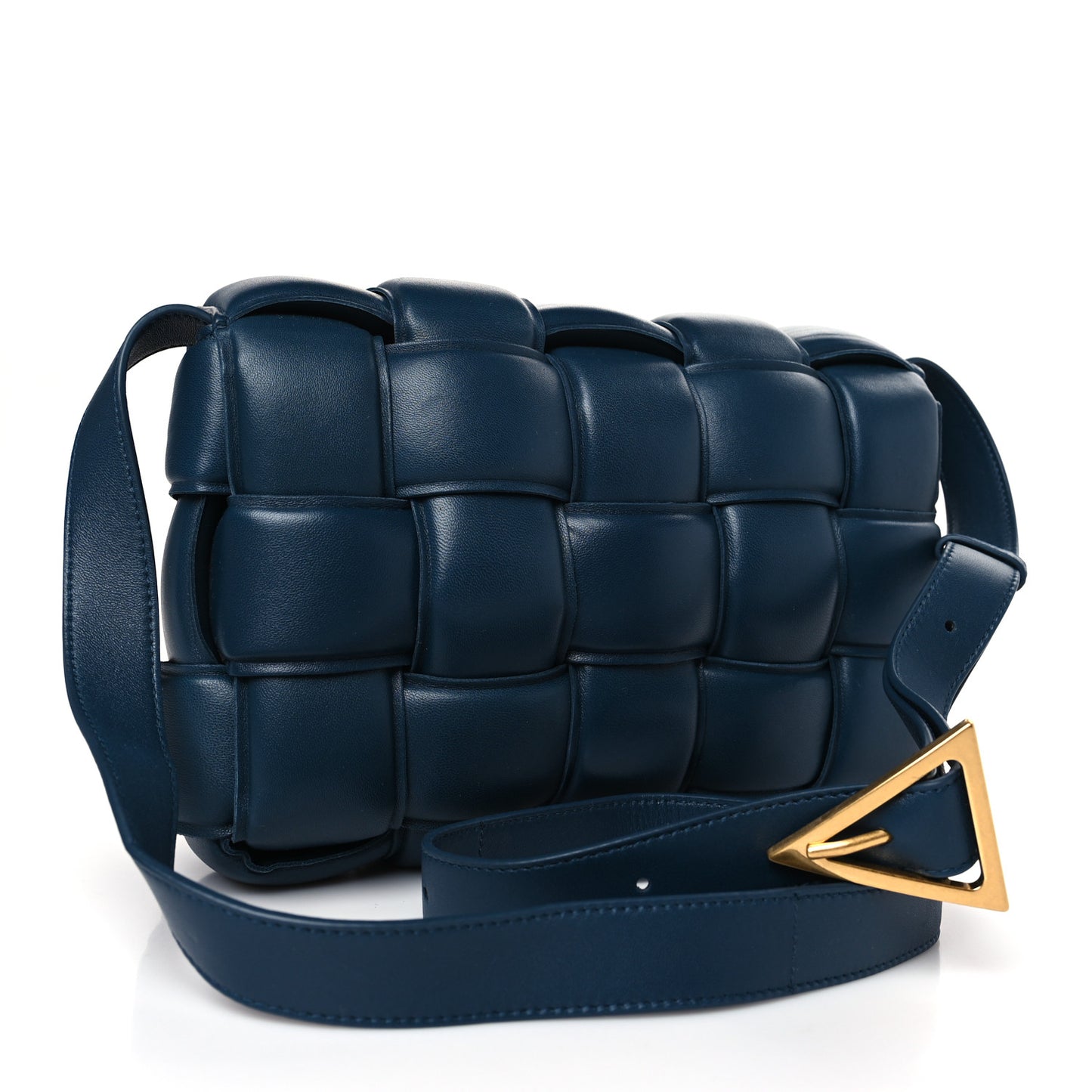 Nappa Maxi Intreccio Padded Cassette Crossbody Bag Cruise