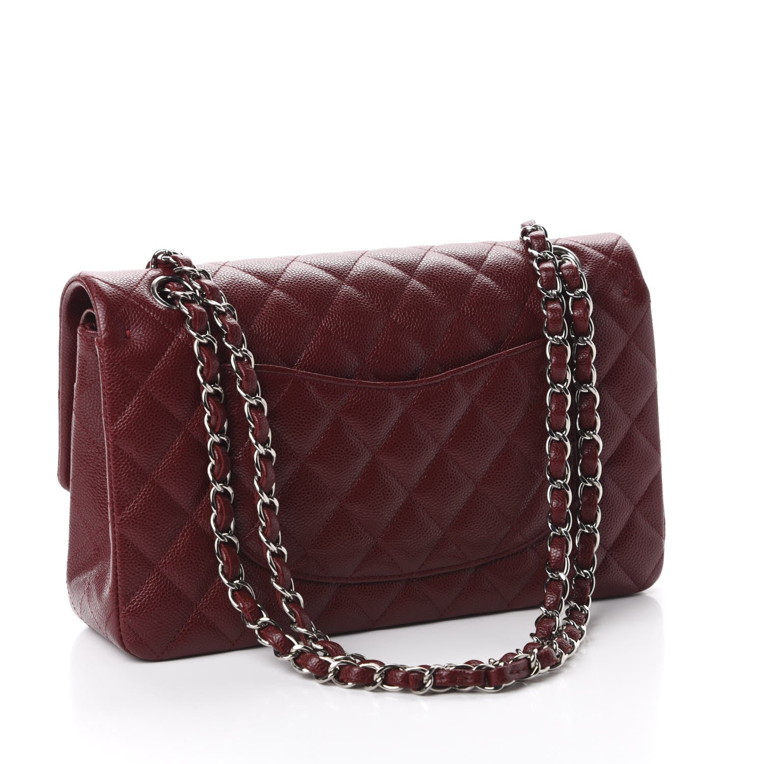 Chanel Caviar Quilted Medium Double Flap Dark Red 3 of 11