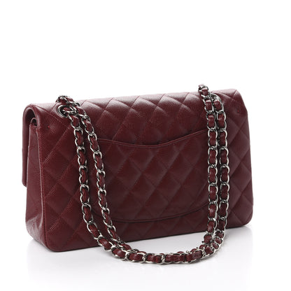 Chanel Caviar Quilted Medium Double Flap Dark Red 3 of 11