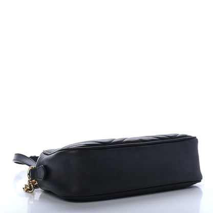 Gucci Calfskin Matelasse Small GG Marmont Chain Shoulder Bag Black 3 of 4