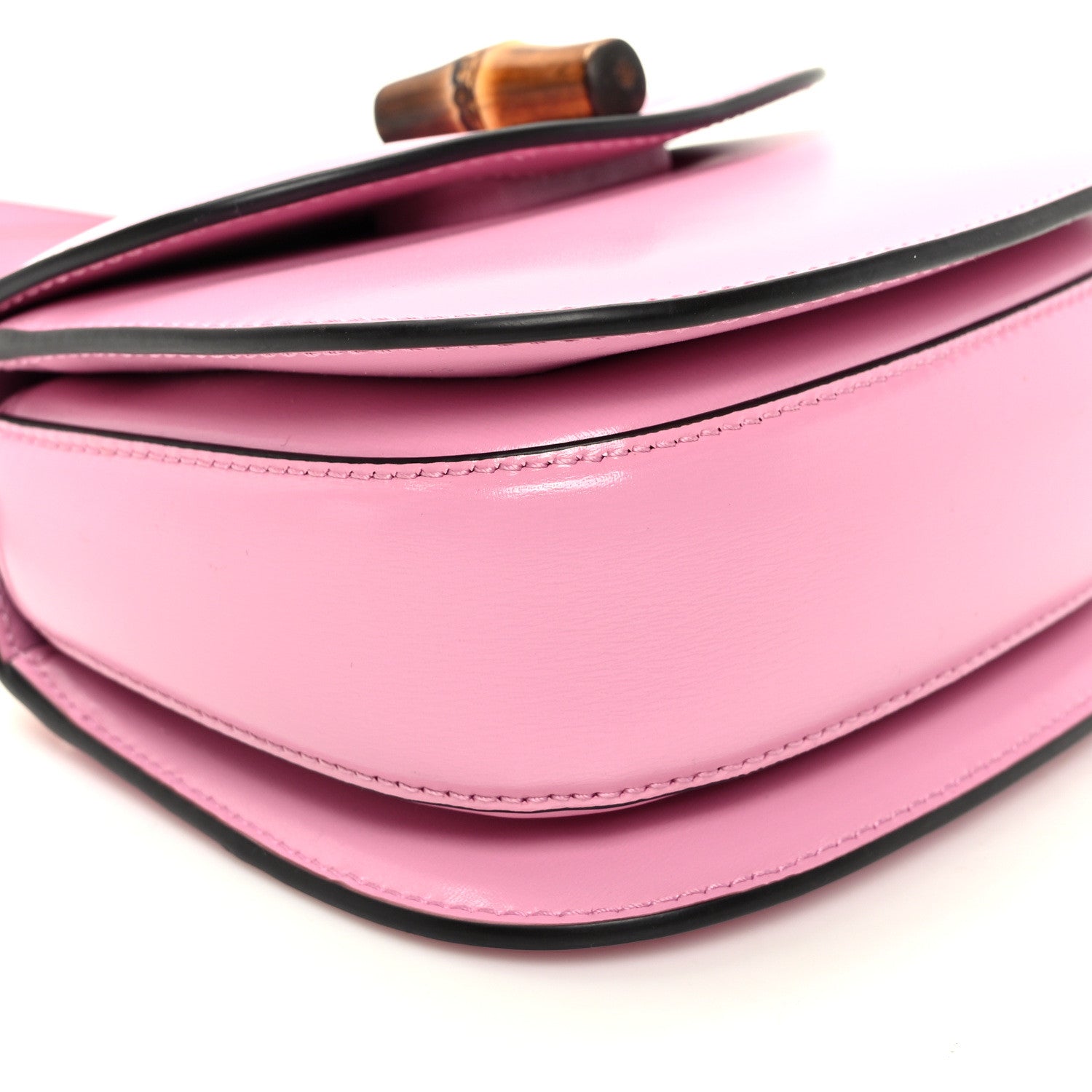 Gucci Boarded Dyana Lux Calfskin Web Mini Bamboo 1947 Top Handle Bag Nice Pink 9 of 10
