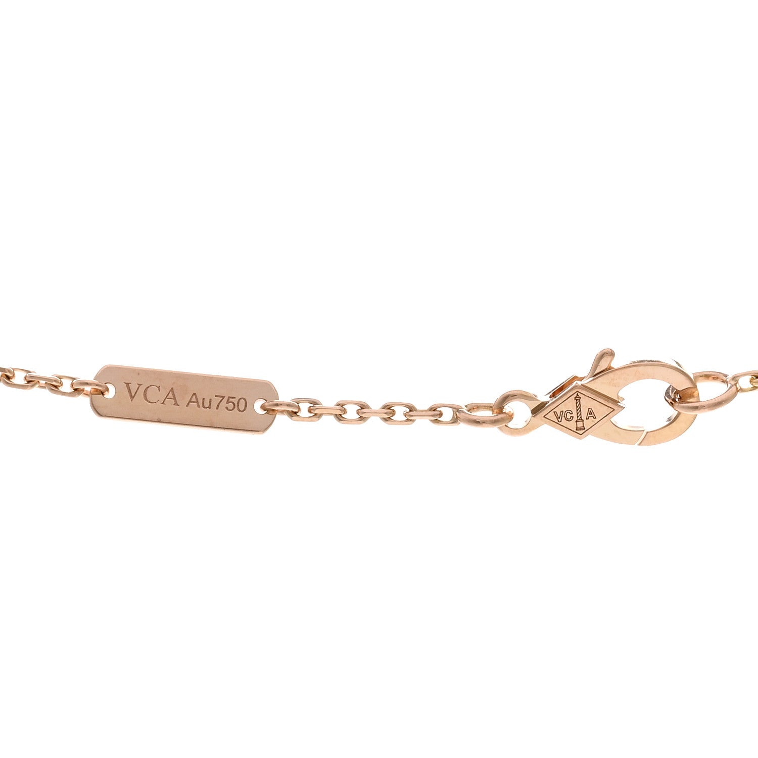 Van Cleef & Arpels 18K Rose Gold Diamond Vintage Alhambra Pendant Necklace 4 of 5