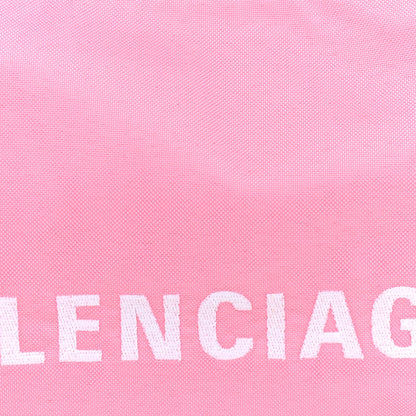 Balenciaga Recycled Sport Nylon Logo Embroidered Messenger Bag Pink White 8 of 10
