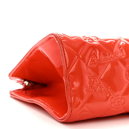 Chanel Patent Calfskin Lucky Symbols Pochette Coral 11 of 12