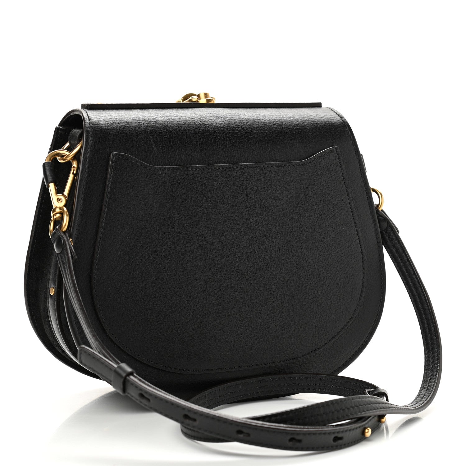 Chloe Calfskin Suede Medium Nile Bracelet Bag Black 3 of 10