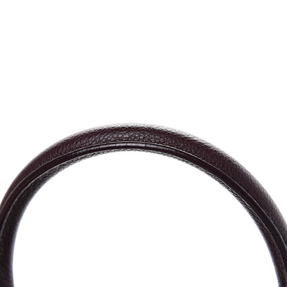Saint Laurent Grained Calfskin Small Cabas Rive Gauche Amaranto 15 of 18