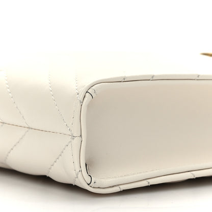 Gucci Calfskin Matelasse Chevron Mini GG Marmont Top Slip Handle Crossbody Bag Mystic White 7 of 7