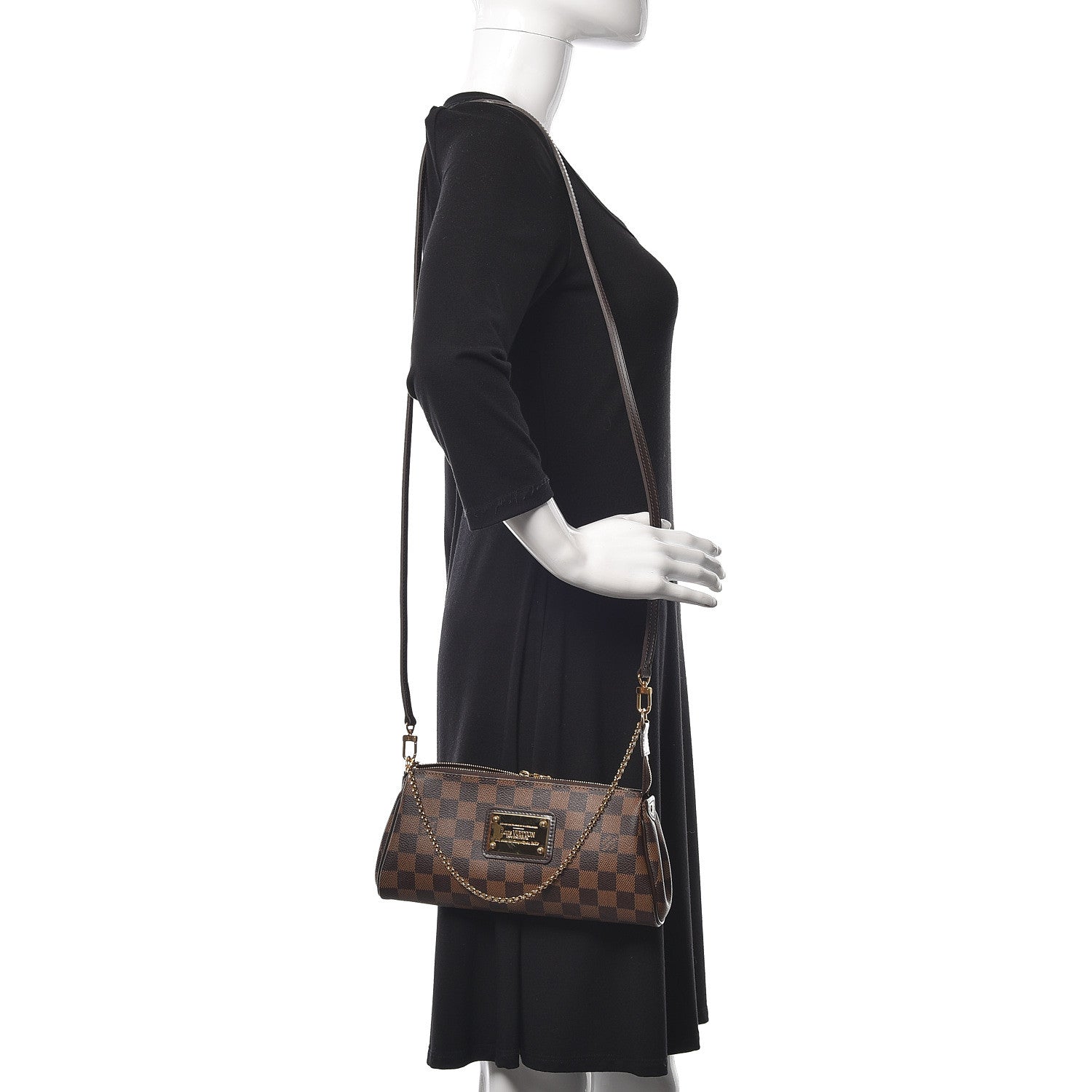 Louis Vuitton Damier Ebene Eva Clutch 2 of 10