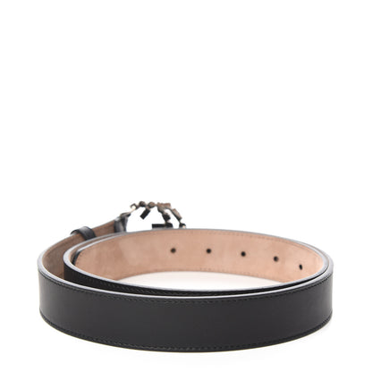 Gucci Calfskin Crystal Interlocking G Belt 100 40 Black 3 of 6