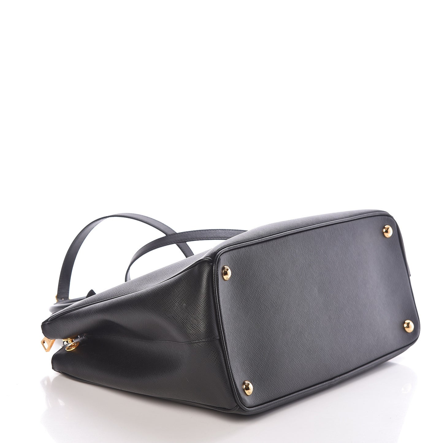 Saffiano Medium Galleria Double Zip Tote Black