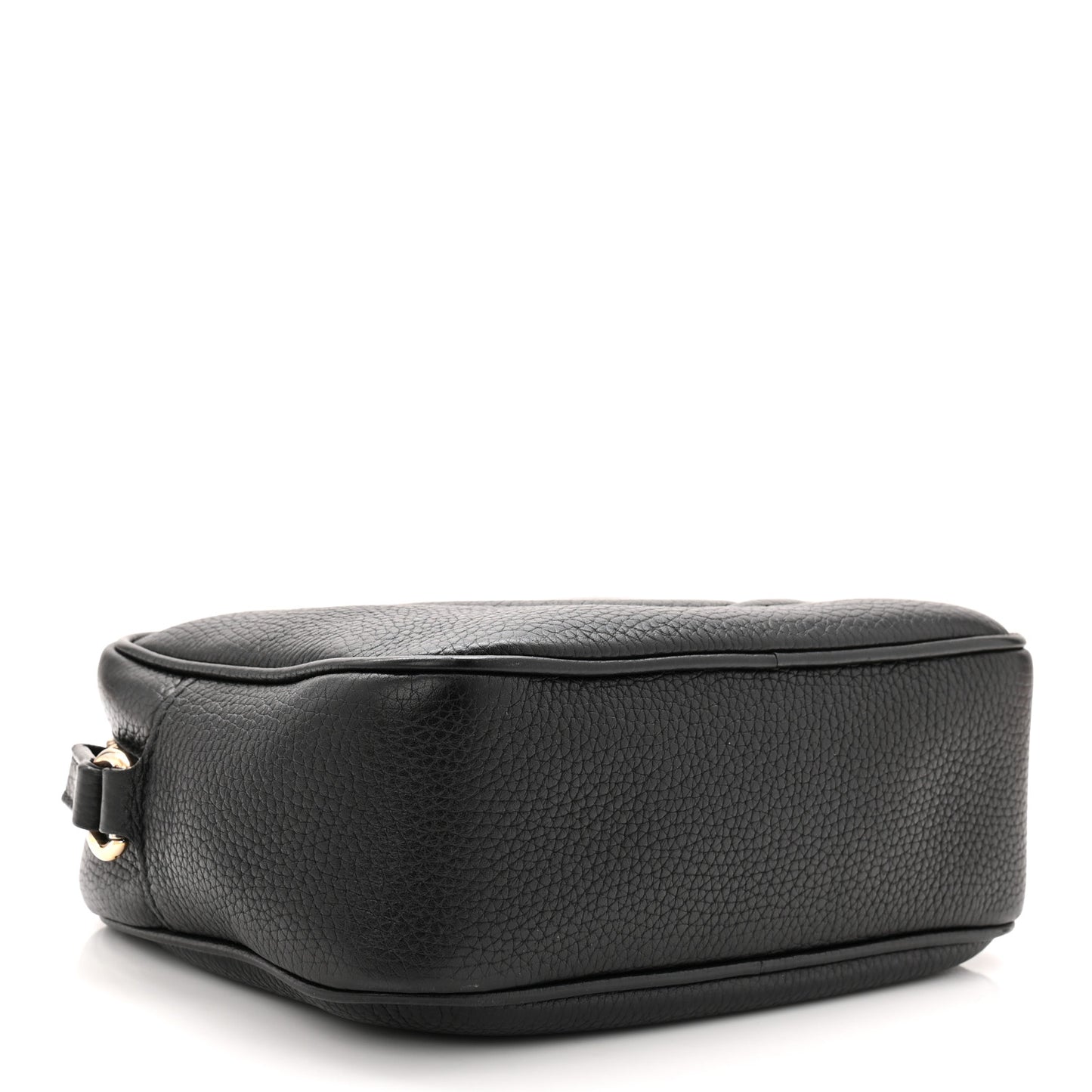 Pebbled Calfskin Small Soho Disco Bag Black