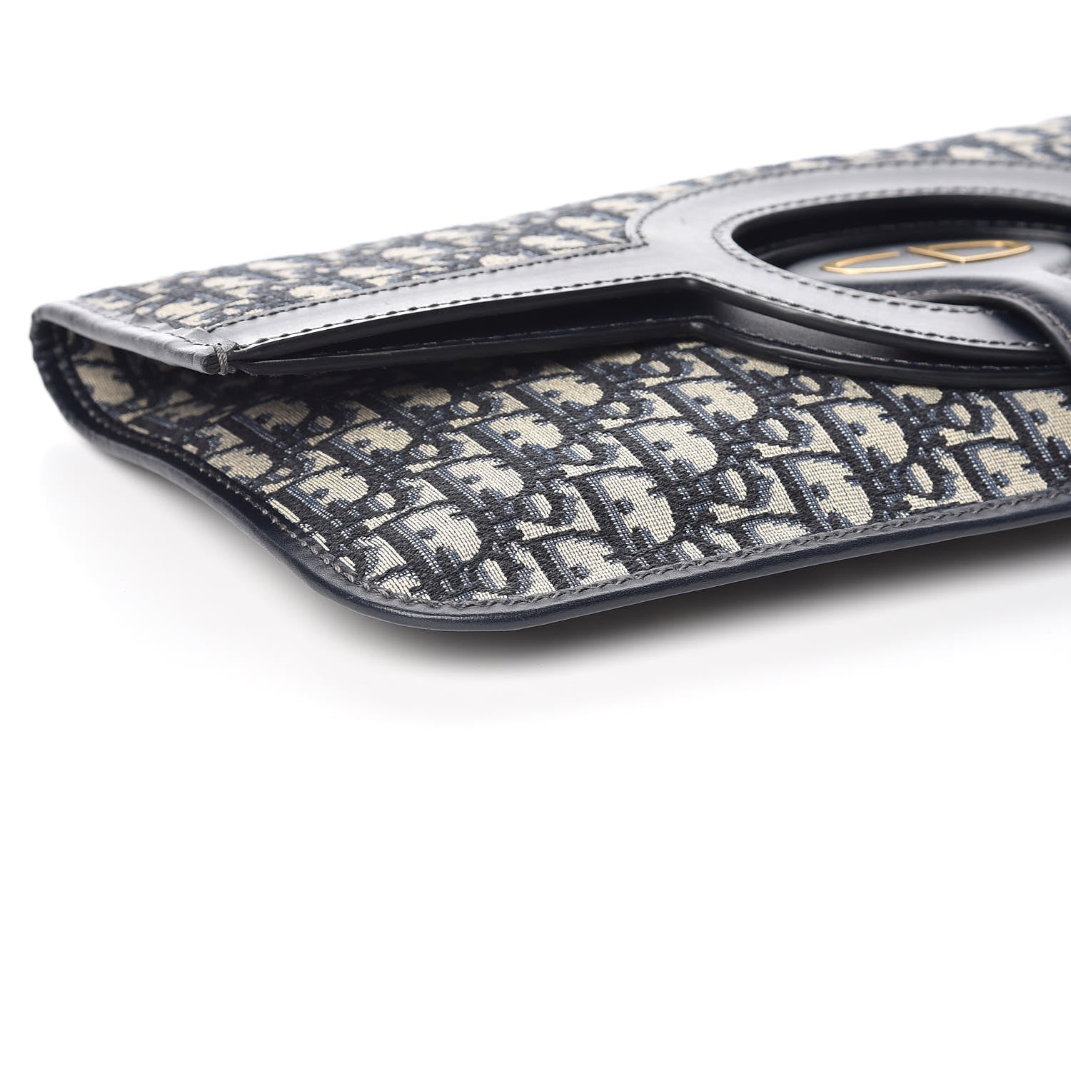 Christian Dior Oblique Fold Over Clutch Blue 10 of 11