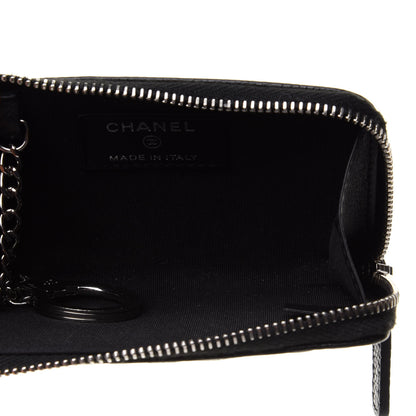 Chanel Caviar Camellia Embossed Key Holder Case Black 5 of 9