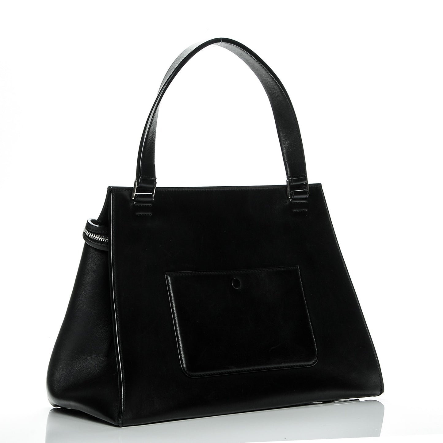 Calfskin Medium Bi-Color Edge Shoulder Bag Cream