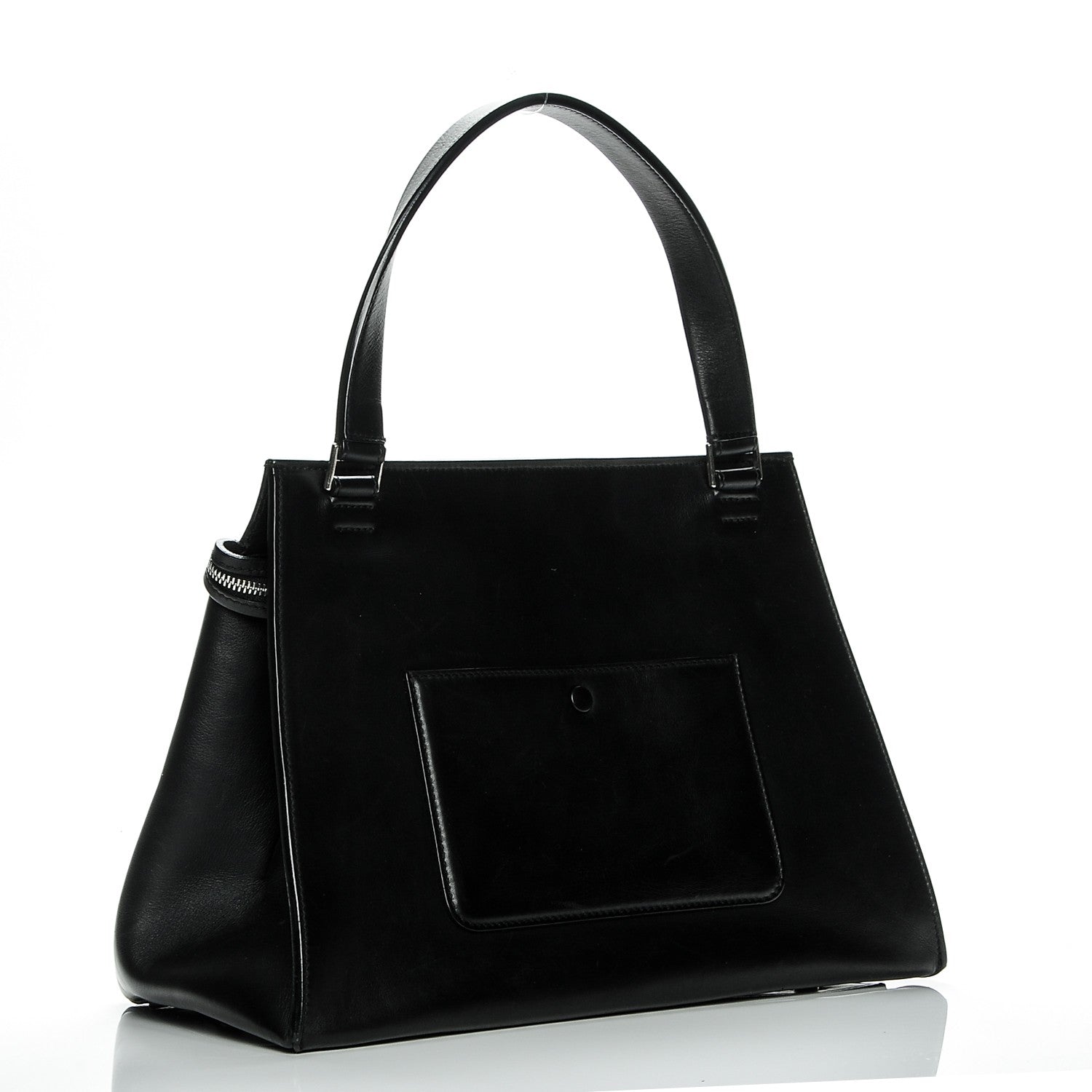 Celine Calfskin Medium Bi-Color Edge Shoulder Bag Cream 3 of 9