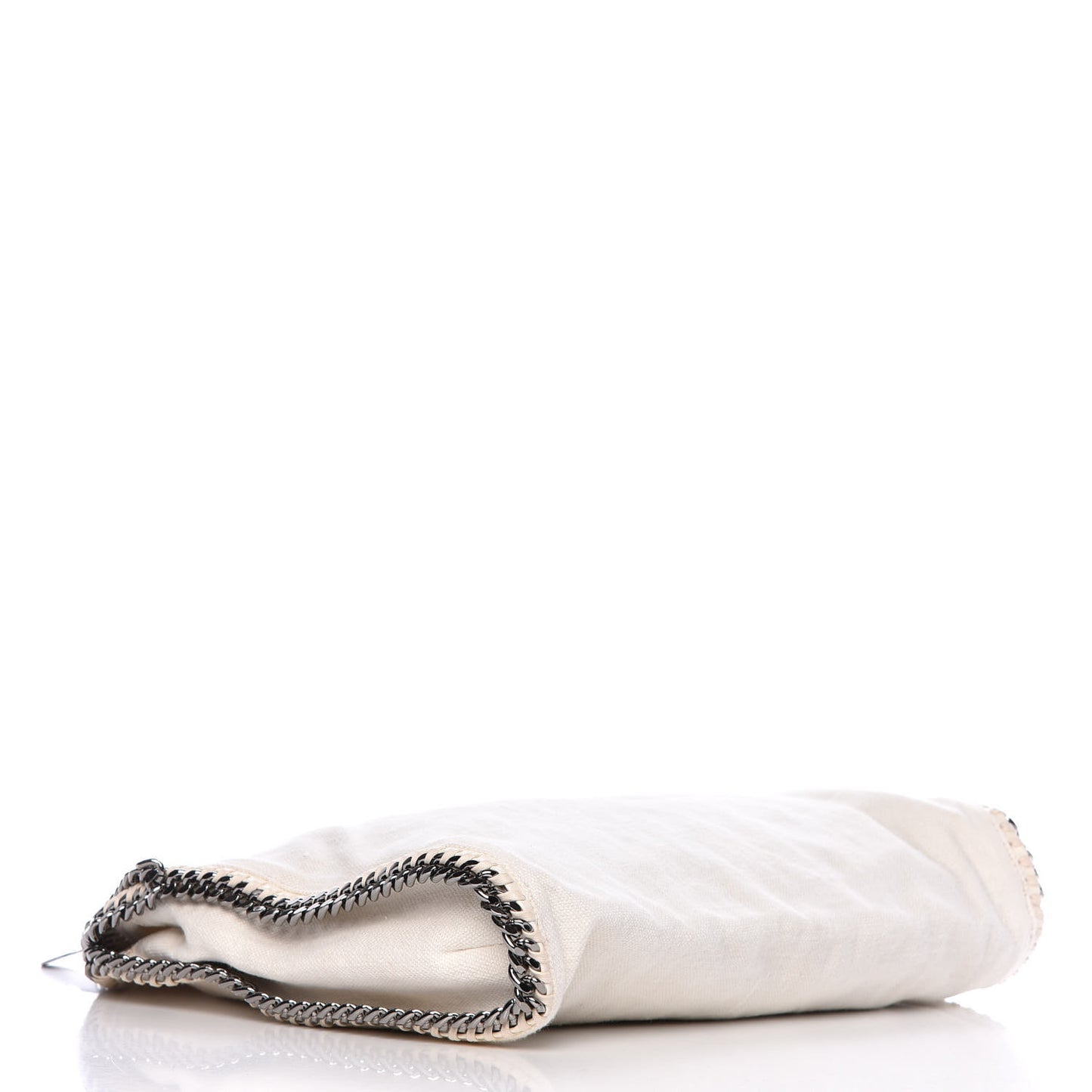 Linen Falabella Fold Over Tote Pure White