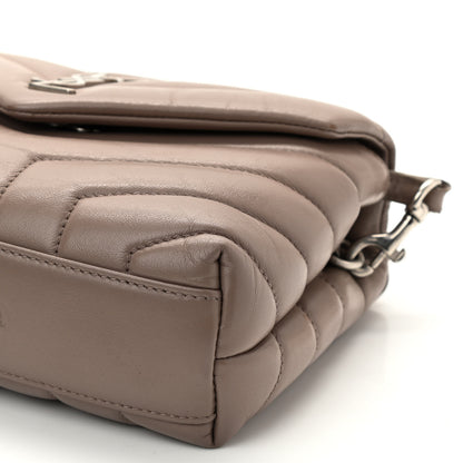 Saint Laurent Calfskin Y Quilted Monogram Toy Loulou Crossbody Bag Taupe 12 of 14