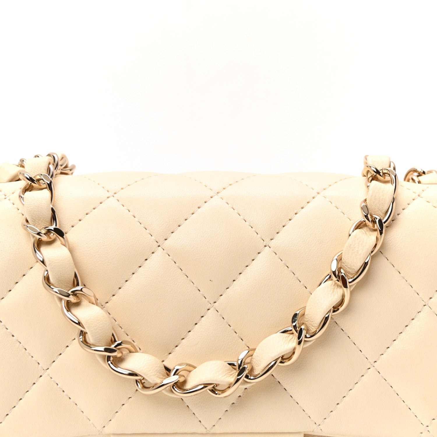 Chanel Lambskin Quilted Mini Rectangular Flap White 8 of 11