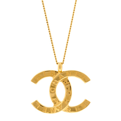 Chanel Metal CC Paris Button Necklace Gold 4 of 6