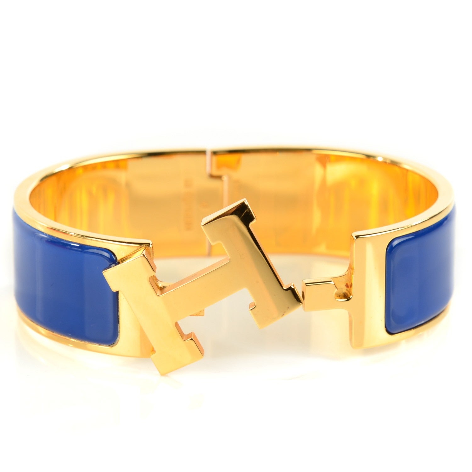 Hermes Enamel Wide Clic Clac H Bracelet GM Royal Bleu 4 of 7