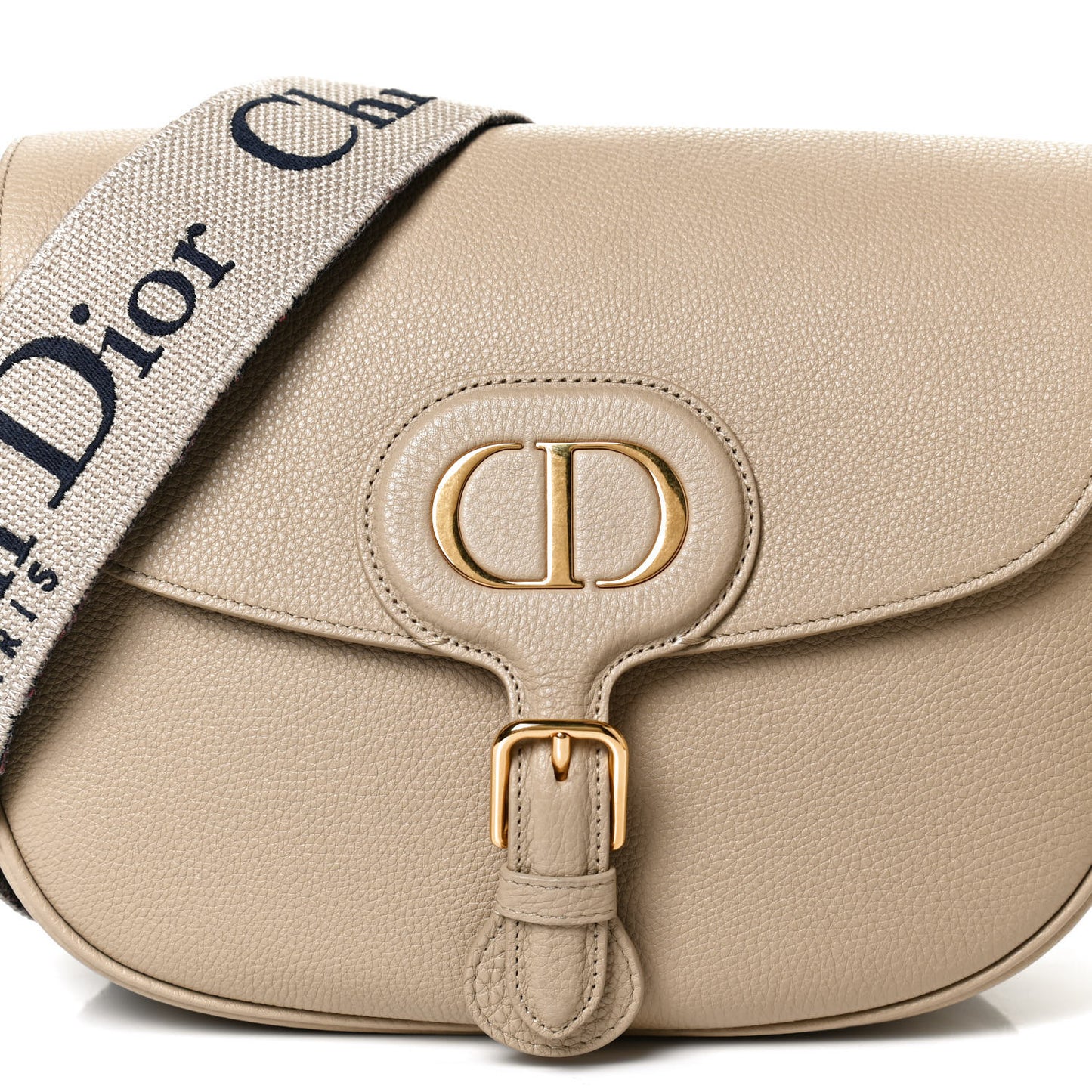 Grained Calfskin Large Bobby Flap Beige