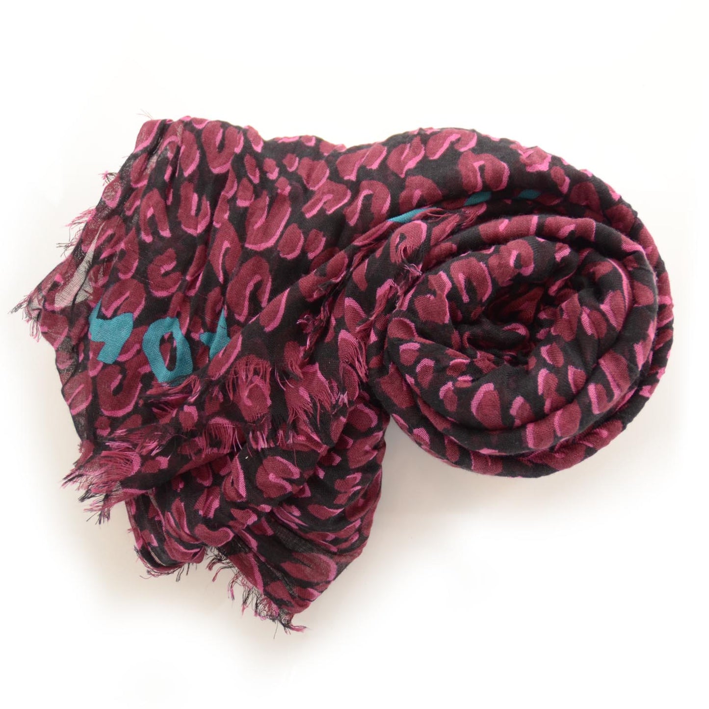 Cashmere Silk Leopard Stole Rose Pop