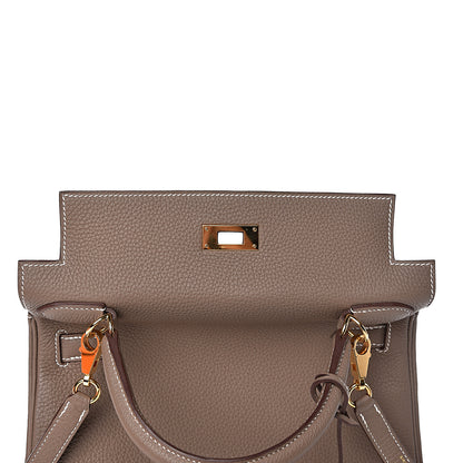 Hermes Togo Kelly Retourne 28 Etoupe 10 of 38