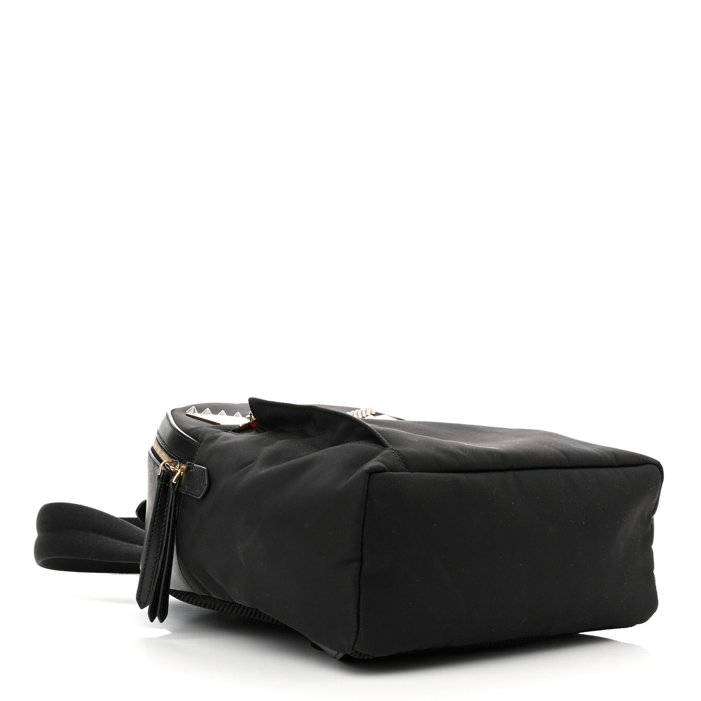 Nylon Vitello Liberty Metal Monster Eyes Studded Backpack Black