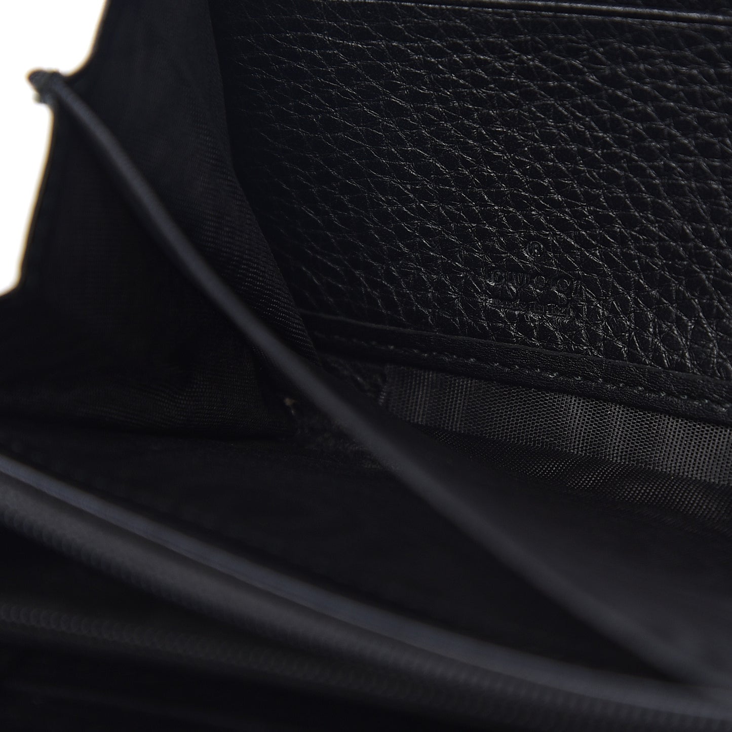 Pebbled Calfskin Soho Zip Around Wallet Black