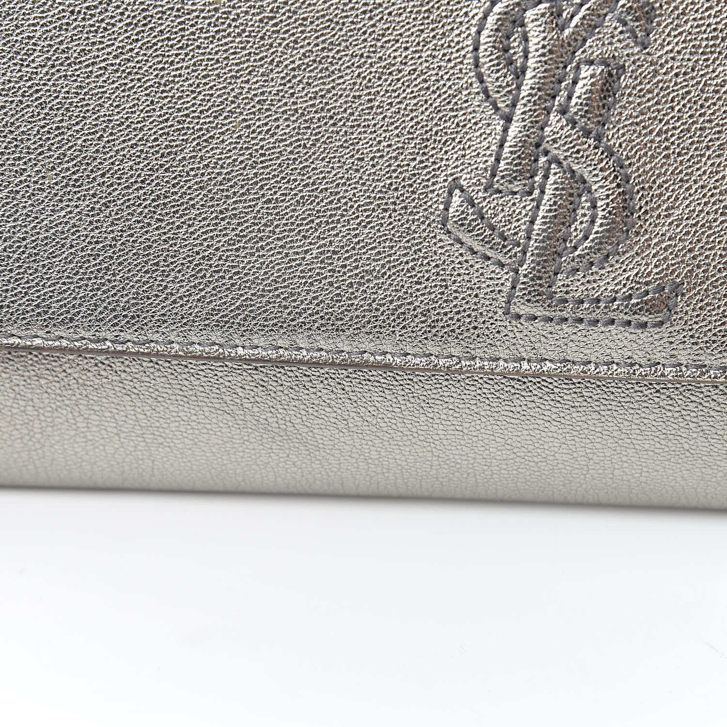 Saint Laurent Metallic Calfskin Small Belle De Jour Clutch Silver 10 of 12
