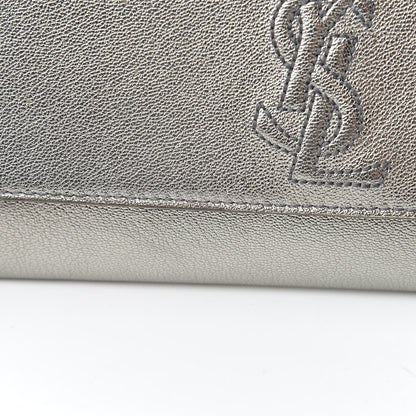 Saint Laurent Metallic Calfskin Small Belle De Jour Clutch Silver 10 of 12