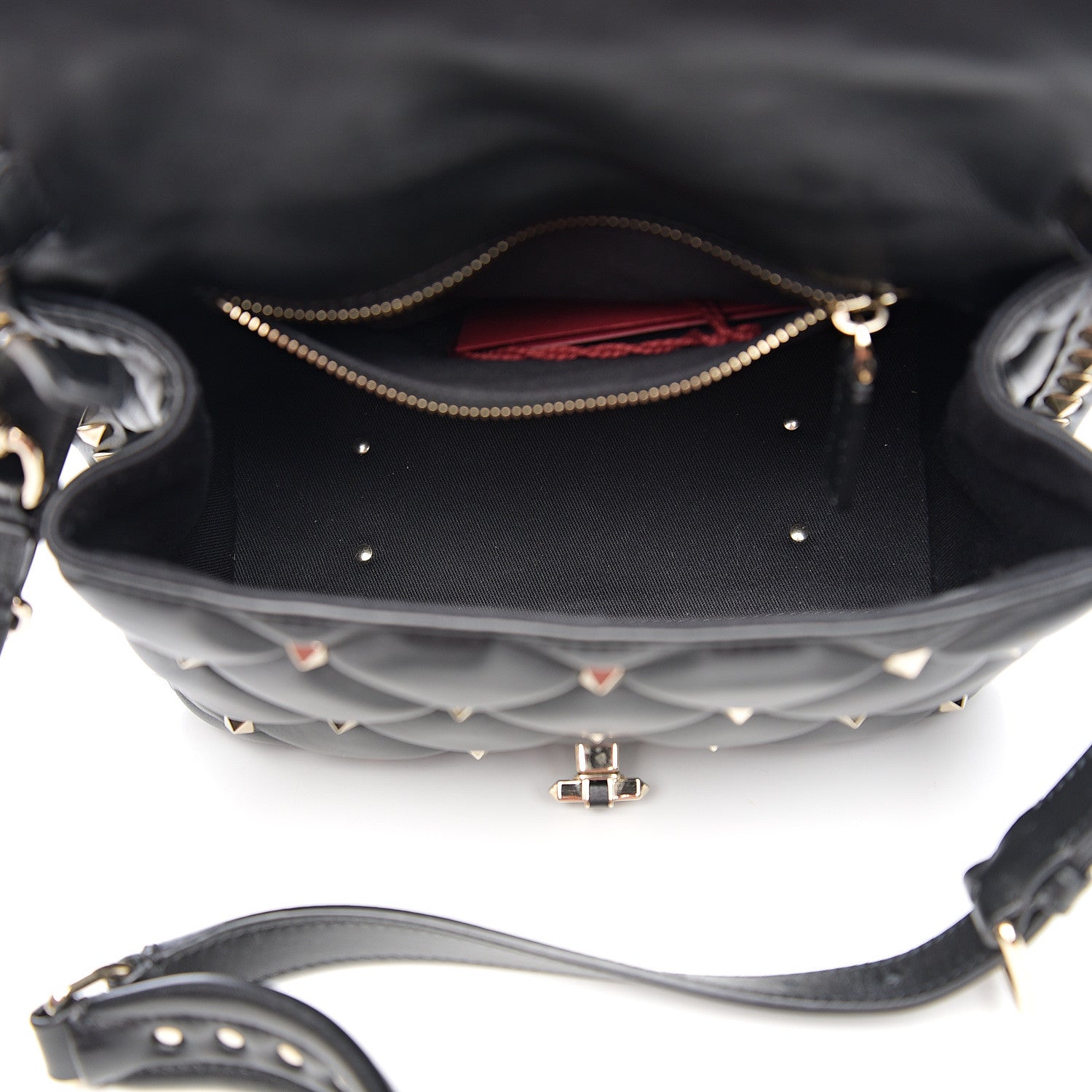 Valentino Garavani Lambskin VLTN Print Candystud Top Handle Bag Black 4 of 9