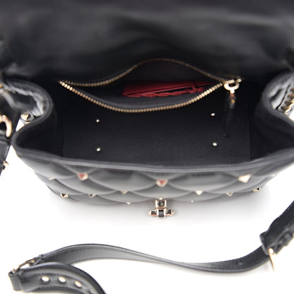 Valentino Garavani Lambskin VLTN Print Candystud Top Handle Bag Black 4 of 9