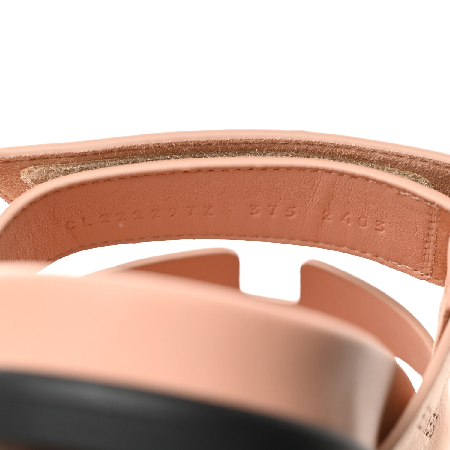 Hermes Suede Goatskin Womens Chypre Sandals 37.5 Nude 7 of 9