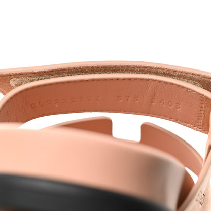 Hermes Suede Goatskin Womens Chypre Sandals 37.5 Nude 7 of 9