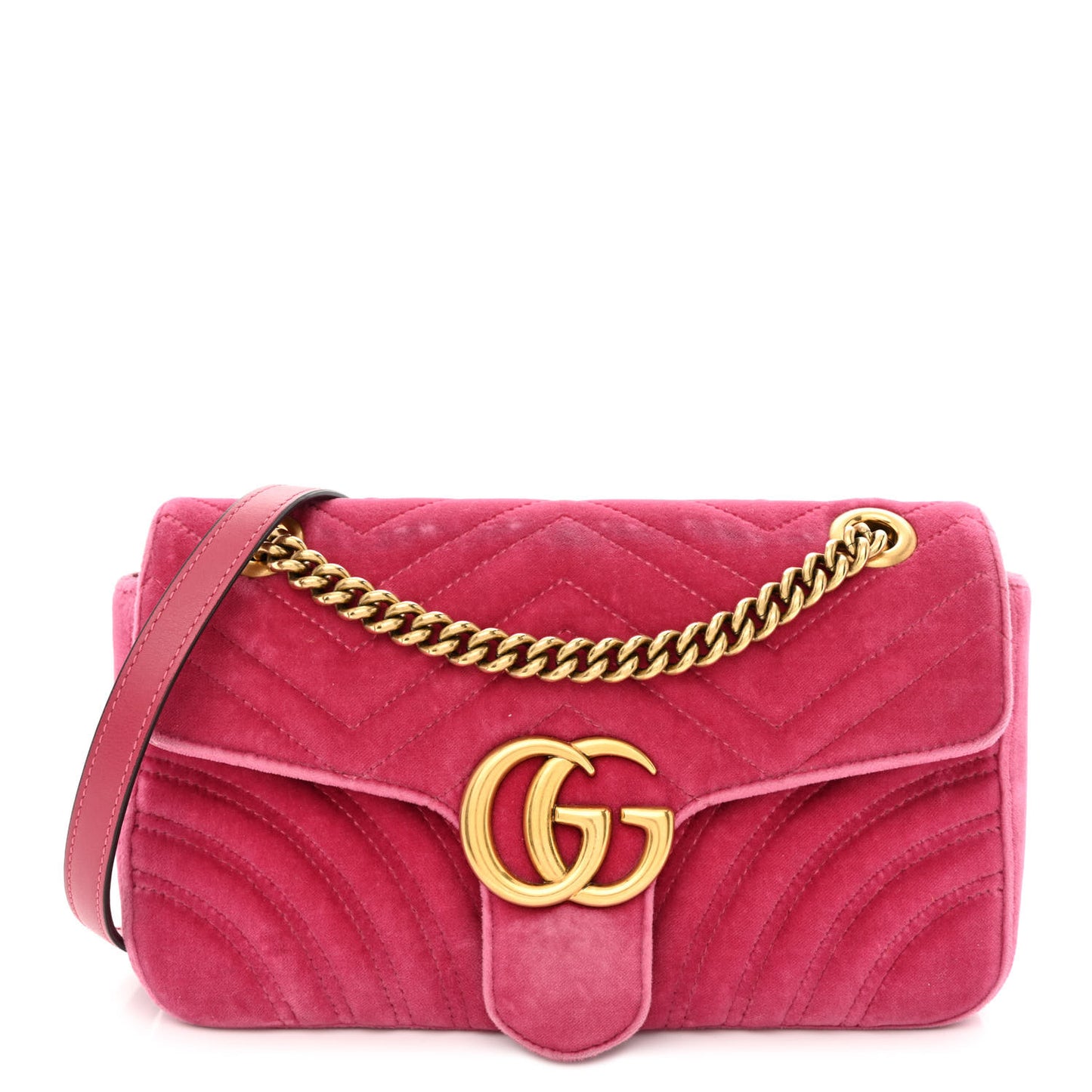 Velvet Matelasse Small GG Marmont Shoulder Bag Light Raspberry Rose