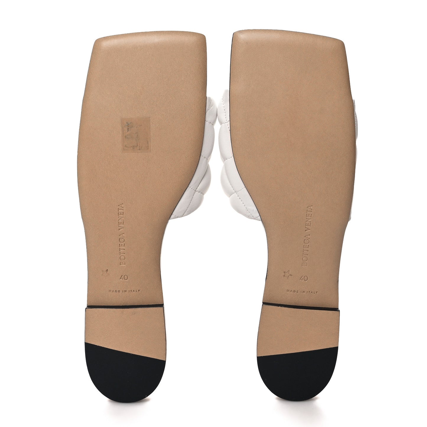 Nappa Matelasse Padded Flat Sandals 40 Optic White