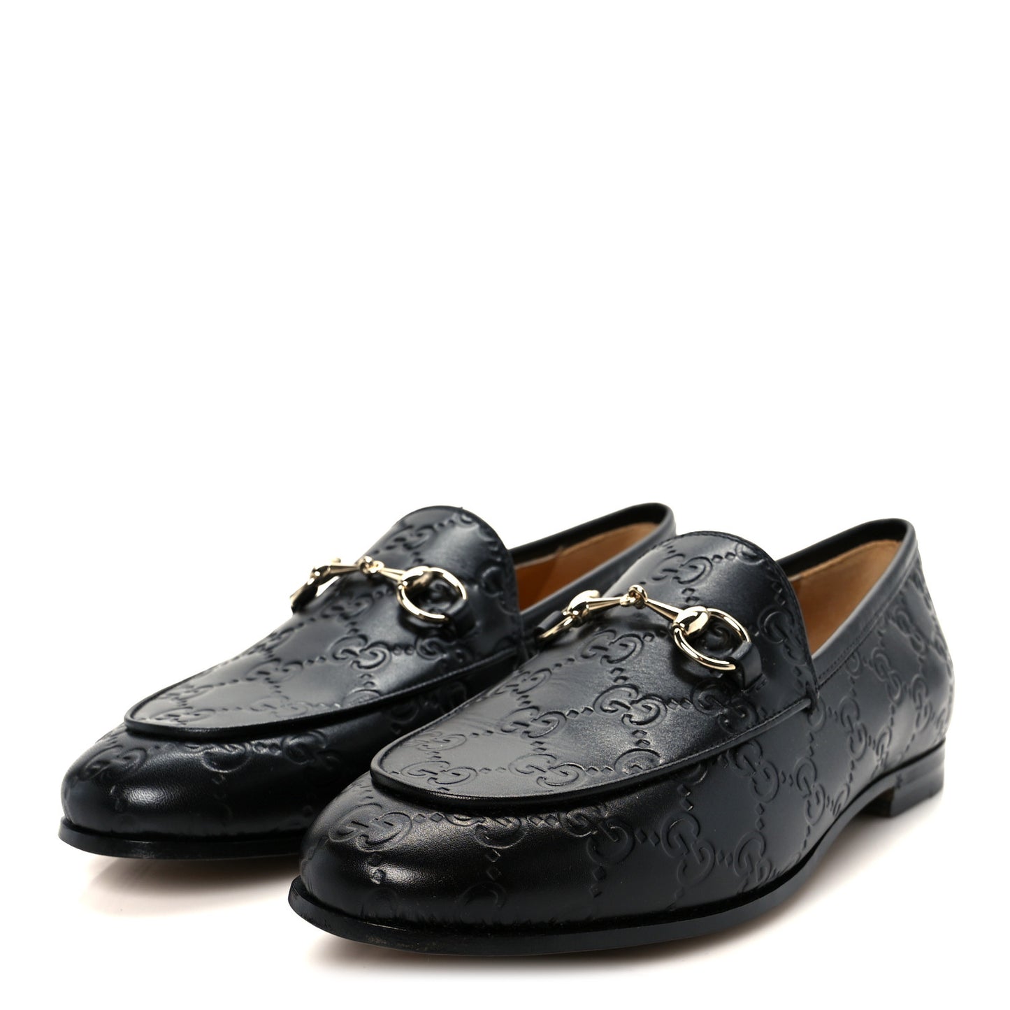 Betis Glamour Calfskin Guccissima Womens Jordaan Loafers 37 Black